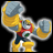 A pixelated animated contact sheet showing two frames of a Mega Man Nt Warrior character icon with text "Anime IM" and "COM" on the right side.