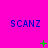 Bright pink background with blue 'SCANZ' text repeated in a , green plus and X symbols animate across the frame