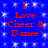 Blue background with white star-like patterns and red text reading "I Love Cheer & Dance" in two identical vertical sections.
