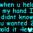Pixelated cyan text on black background repeats phrases with missing letters and a white cursor-like mark, showing animation changes in character positions.