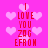 Pixelated pink background with repeating light pink hearts and red text reading "I LOVE YOU ZAG EFROH" in vertical