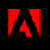 Red pixelated shape resembling a stylized 'M' with central downward-pointing triangle on black background.