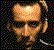 A pixelated animated sequence shows a face with horizontal line artifacts , transitioning between different facial expressions and angles against a dark background