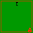 Four green with orange borders, each containing a black 'I' symbol and an orange pixelated shape at the bottom-right corner