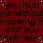 Red background with repeated black text 'you hurt me without knowing it and you never will' in a pixelated font, partially obscured by white noise dots.