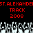 Red pixelated text on black background with white and gray crowd silhouettes below.