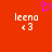 Red background with white text 'leena' and '<3', a pink heart symbol above, two identical side-by-side layouts.