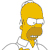 Pixelated yellow cartoon character with large white eyes, brown mustache, and open mouth showing teeth, wearing a white shirt.