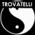 Black-and-white yin-yang symbol with 'TROVATELLI' text in four positions across a