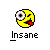 Yellow circular face with wide eyes and red mouth, alternating between sticking out tongue and closing lips