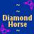 Blue background with yellow text "Diamond Horse" and pink square patterns in four corners, arranged in a of four identical sections