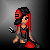Animated contact sheet showing a pixel-art character with red and black hair in multiple poses alongside green text blocks spelling "Wearing Black is Better than Trying to be Black" on dark background.