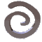 spiral shapes in brown and light purple hues on a gray background, with varying degrees of completeness across frames