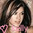 A 48x48 pixel animated buddy icon featuring a woman with dark hair and light skin, displayed in two side-by-side frames showing subtle facial expression changes, with pink text "kelly" and a heart symbol at the bottom left of each frame.