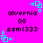 Pixelated icon with bright pink background, cyan square decorations, and black text reading 'alvernia 08 ssm<333' in four identical quadrants.