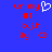Blue background with red pixelated text and symbols including 'ur my', '#1', 'b.j.h', 'ily', a white heart, and a red '<3' symbol.