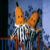 A pixelated animated contact sheet showing a cartoon character with orange ears and white fur holding an object, next to blue text on a yellow background reading "are comin down the stairs".