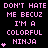 Pixelated text and symbols on black background with gray corner, displaying repeated phrases and heart shapes in pink and white.