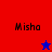 A split-screen icon with red and blue backgrounds displaying 'Misha' text and star symbols, one static and one animated.