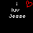 Pixelated text and a red heart symbol on black background, with two identical side-by-side layouts.