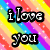 Pixelated text and symbols on a rainbow striped background with white sparkles.