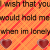 Pixelated orange background with red diagonal stripes and three lines of brown text reading 'I wish that you would hold me when im lonely', two pixelated hearts at bottom corners.