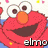 Pixelated Elmo character in multiple poses with text overlays on red and white backgrounds.