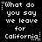 Black background with white pixelated text reading 'What do you say we leave for California?' repeated in three , each containing two identical of the phrase