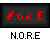 Pixelated icon shows a figure with dark skin and red-accented clothing against gray background, displaying text 'N.O.R.E.' below each instance.