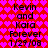 Red and pink heart-patterned background with repeated text "Kevin and Kara Forever 1/29/08" in black pixelated font.