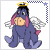 Pixelated cartoon character with angel wings and halo, seated in two side-by-side frames showing slight pose differences.