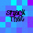 Pixelated text 'smack That' repeated four times on a blue and purple checkered background with no visible animation changes.