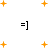 =] smiley face with orange plus signs scattered across white background, animated by changing positions of small and large orange pluses.