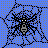 Animated contact sheet of Spider-Man-themed buddy icons showing various spider and character poses on blue background with web patterns.