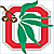 A 2x2 contact sheet of a pixelated animated icon featuring red and green shapes with cherry-like elements, alongside a separate frame showing text on a blue background.