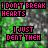 repeated text-based icons with green and gray backgrounds, displaying 'I DON'T BREAK HEARTS' in pink and 'I JUST DENT THEM' in red