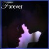 A static image shows a dark background with a stylized 'Forever' text in the top-left corner and a blurred pinkish figure in the lower portion.
