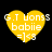 Yellow heart-shaped icon with white text reading 'G.T Lons$ babiie =]<3' on black background, showing pixelated text and heart shape.
