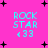 Bright pink background with black plus signs and cyan text reading "ROCK STAR <33" in four identical quadrants.