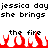 Pixelated text and red flame graphics repeat across a white background in a static image.
