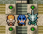 Pixel art characters in a with green-lit buttons, showing subtle animation changes between frames