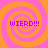Four identical pixelated spiral patterns with purple text "WIERD!!!" on a pink and orange background.