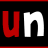 A black background with red horizontal lines displays text in red and white pixelated letters, showing variations of 'unhappy' and 'happy' across sections.