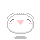 Pixelated white animal head with pink nose and cheeks, closed eyes, and small ears in a of nine variations