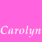 Pink background with white pixelated text 'CarolynCarolyn' and a white heart symbol in the top right corner.