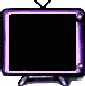 television-shaped icons with purple borders displaying various visual states including black screens, swirling patterns, and animated eyes