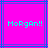 Pixelated cyan text 'Morgan!!' on bright pink background with blue lines, two identical frames side-by-side