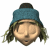 Two side-by-side animated frames of a cartoon character's face with closed eyes in the first frame and open eyes in the second, wearing a blue beanie and having greenish-brown dreadlocks.
