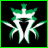 Animated contact sheet showing five sequential frames of a green and white pixelated logo with text for Kotton Mouth Kings against black background, transitioning from abstract shape to clear text.