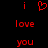 Red pixelated text and symbols on black background: 'i' above a heart symbol, 'love' below, 'you' at bottom, with identical mirrored layout on right side.